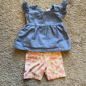 Ruffle Sleeve Top & Shorts Set NWOT